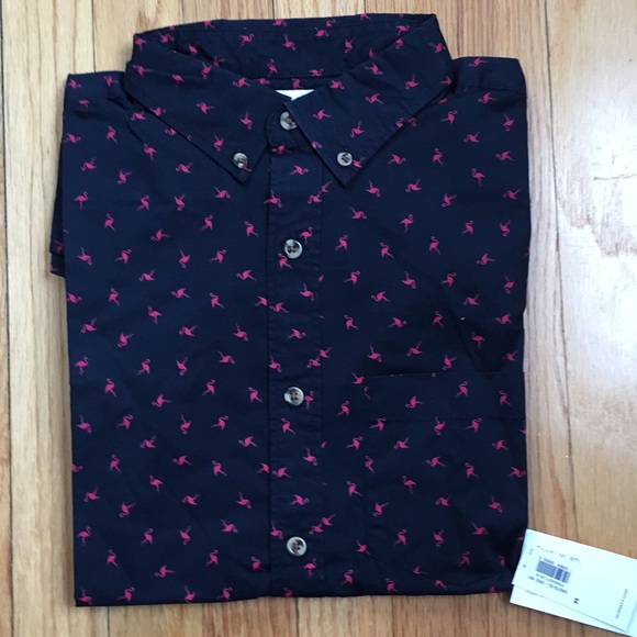 Navy blue shirt with pink flamingos Clearance
